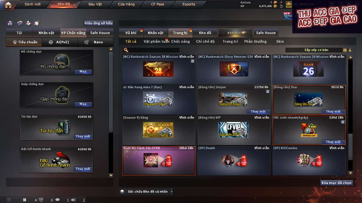 shop acc cf uy tin gia re